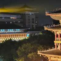 Xi'an delights: Drumtower from a rooftop, terracotta warriors and streetfood