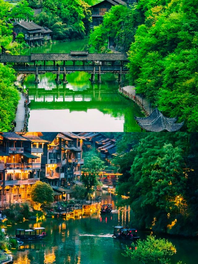 住進烏江寨的時光裡：聽槳聲，品煙火。