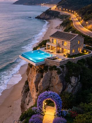 Recommended cliffside stone house sea-view villa in Pingtan