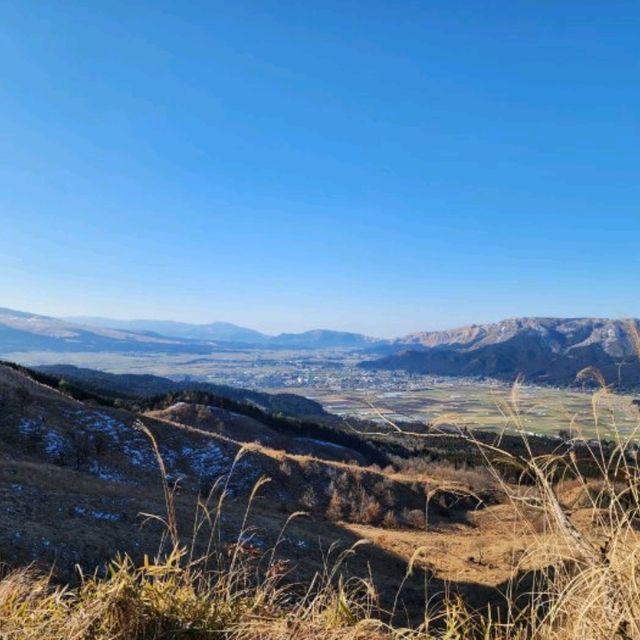 아소산에서 풍경에감탄하자 구마모토에 심장