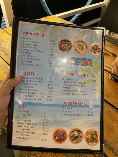 Mr 2024 crab menu