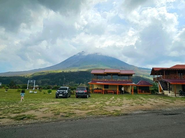 Active volcano of Mount Sinabung
