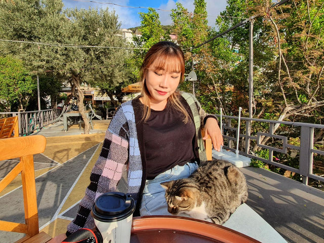 튀르키예 카쉬 전망좋은 바다 뷰 테라스 카페 SPOON COFFEE