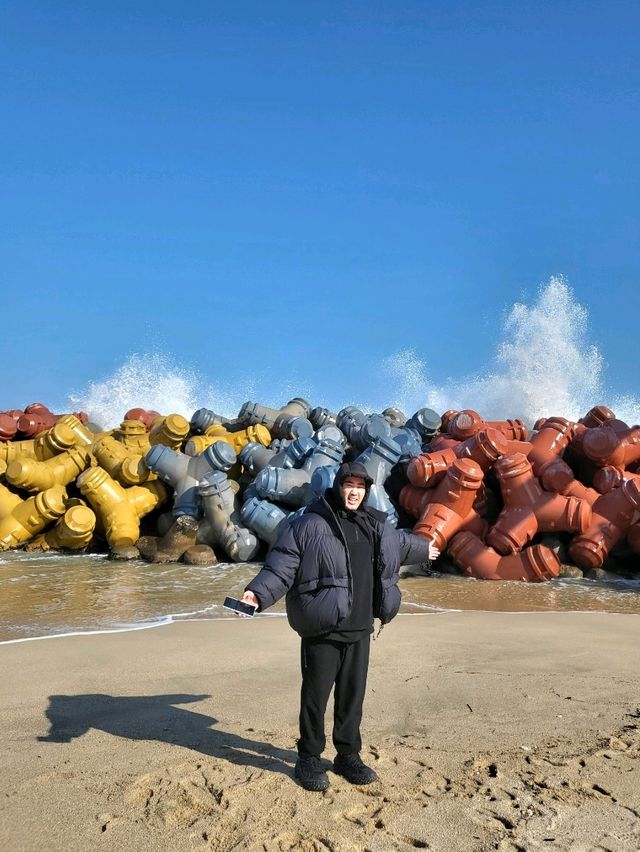 겨울바다의 매력에 반하는 강릉 사근진해변
