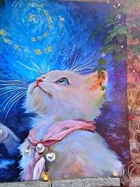 Magnificent street art in an ancient water town