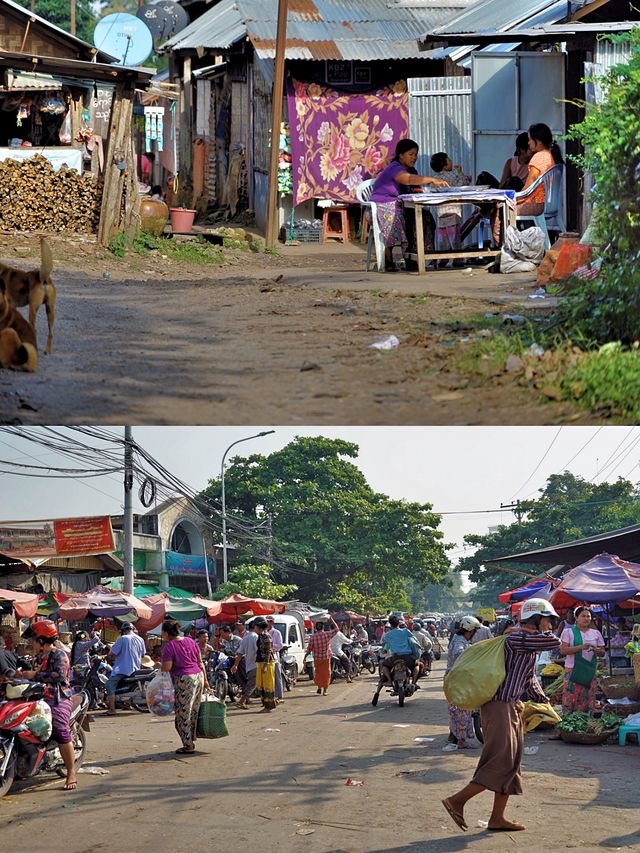 Another kind of surprise on the journey: check-in at the Mandalay market in Myanmar.