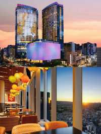 🏙Travel to South Korea, stay at Jeju Grand Hyatt, and check in at the landmark twin towers hotel.