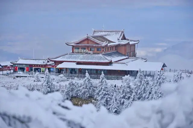 初冬的峨眉山，一場大雪和你都值得等待