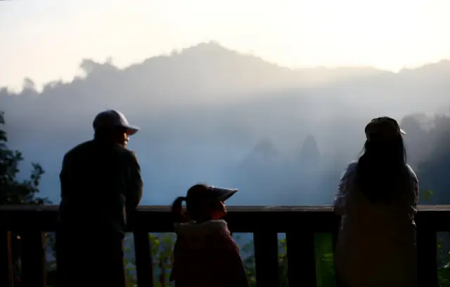 The thousand-year-old Dai ancient village in Jingmai Mountain: Nuogan ancient village at dawn