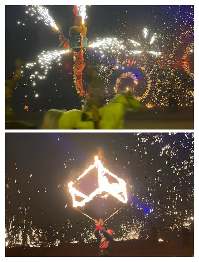 開封必睇，萬歲山武俠城打鐵花，一眼萬年的震撼。