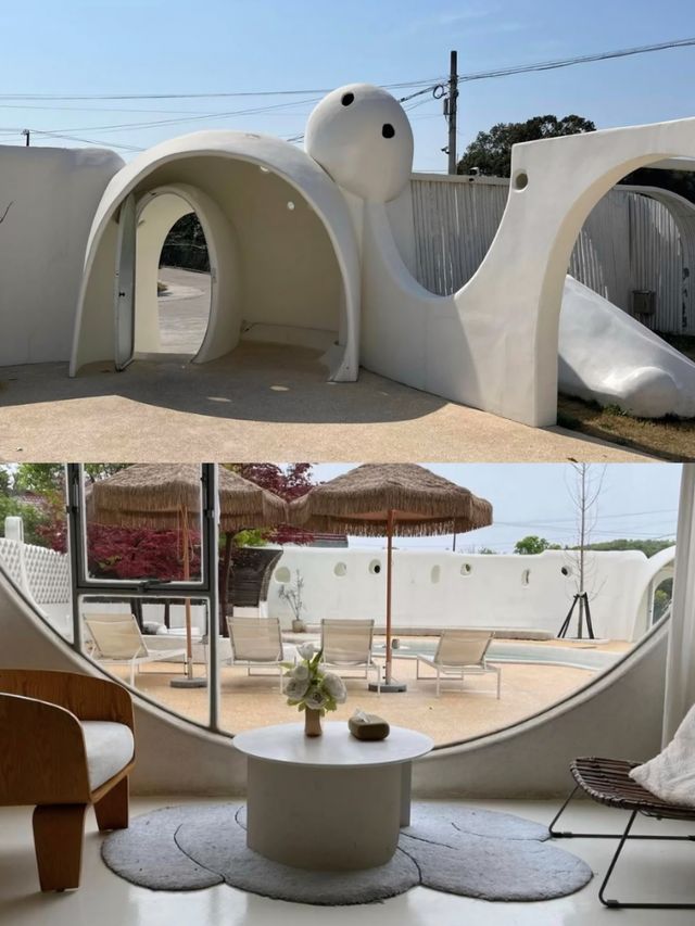 迪士尼10分鐘到!奶白城堡民宿,躺看泳池星空 迪士尼10分鐘到!奶白城堡民宿,躺看泳池星空