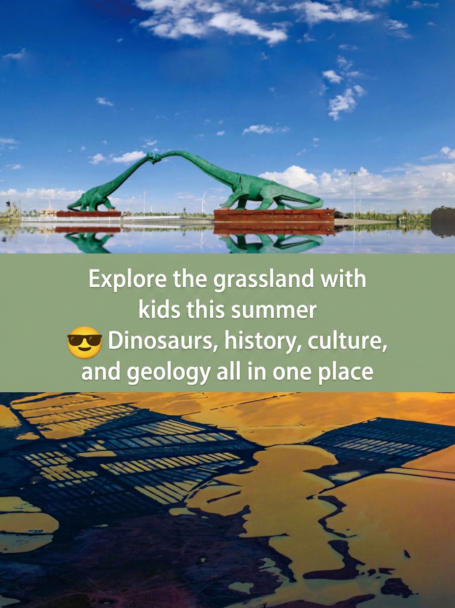 Summer vacation with kids on the grassland: dinosaurs, history, and geology all in one place