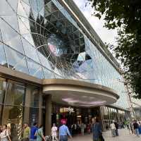 Artistically decorated mall with free terrace