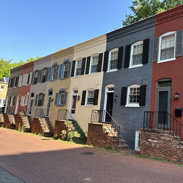 Beautiful historic row of houses in the alley