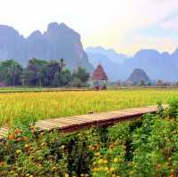 เวียงธารา ที่พักท่ามกลางทุ่งนา แลนด์มาร์ควังเวียง 
