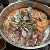 韓雞村-朋月栻 道地一隻雞火鍋 蒸海鮮 韓式料理吃好爽