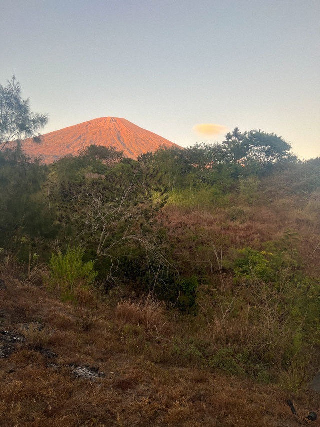 Sunrise Shining on Mount Rinjani in Sembalun, Lombok 🇮🇩