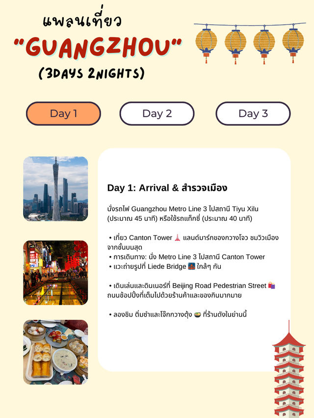 แพลนเที่ยว Guangzhou 3 วัน 2 คืน 🇨🇳