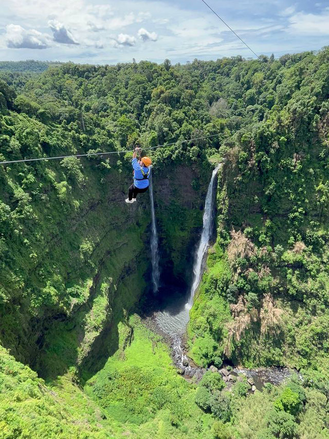 Zipline + Hanging Coffee at Tadfane Falls, Laos 