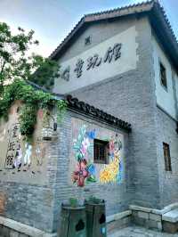Magnificent street art in an ancient water town