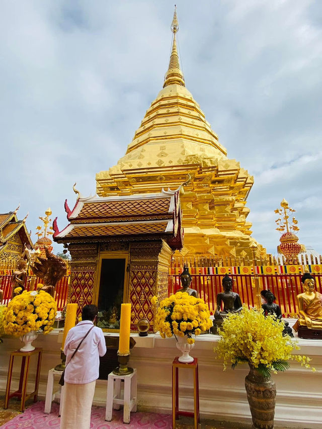 泰國🇹🇭清邁 此生看過最金光閃閃的寺廟｜素帖寺 雙龍寺