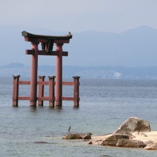 Shirahige Shrine on the shores of Lake Biwa