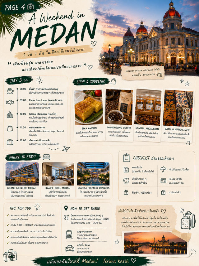 🌆 A Weekend in Medan 🇮🇩48 ชั่วโมงในเมืองที่เต็มไปด้วยวัฒนธรรม อาหารอร่อย และประตูสู่ธรรมชาติ