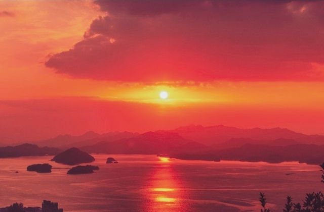 千島湖日落：致雅酒店、天屿山、上江埠大橋，不同角度的美