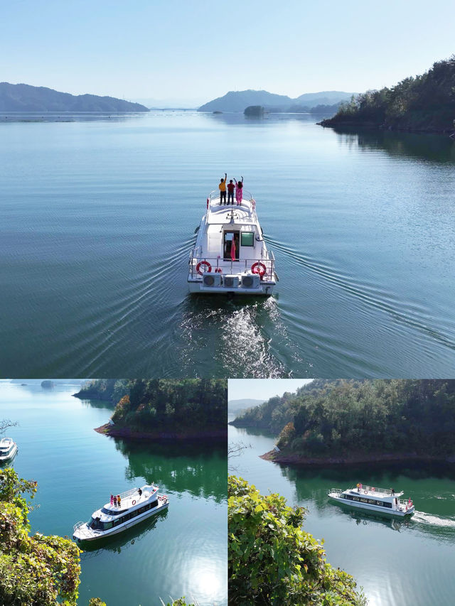 千島湖牧水灣度假酒店｜坐著豪華遊艇喝個下午茶
