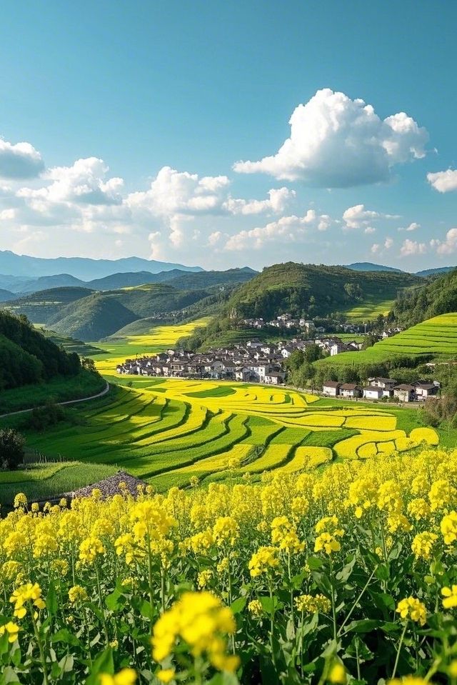 春日遊四川德陽，邂逅漫山遍野嘅油菜花仙境