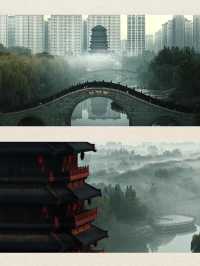 西安雨天藏著個“江南”!漢城湖霧色太仙了