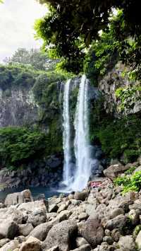 Beautiful Waterfall with Crowded Atmosphere