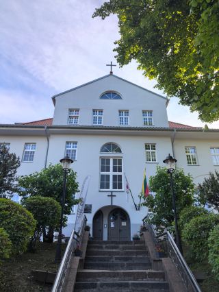 [Church of Our Lady of Peace] encounter a touch of modern holy light in Klaipeda old town!