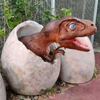 Fun walk with life-size dinosaurs
