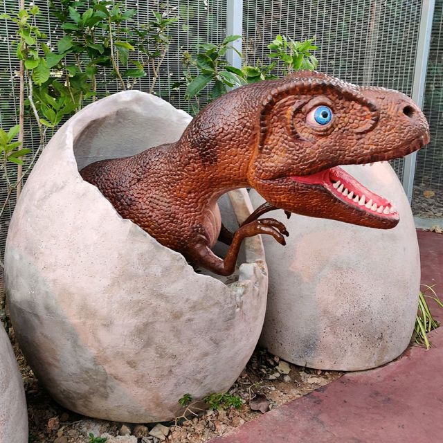 Fun walk with life-size dinosaurs