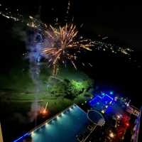 New Year Countdown with Fireworks frm Balcony