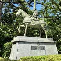 Nice statues around Takaoka Castle Park
