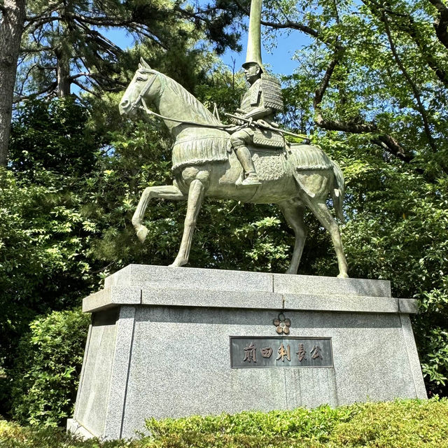 Nice statues around Takaoka Castle Park