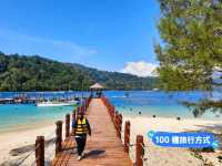 亞庇沙比島跳島遊: 碧海藍天，海水清澈，適合浮潛