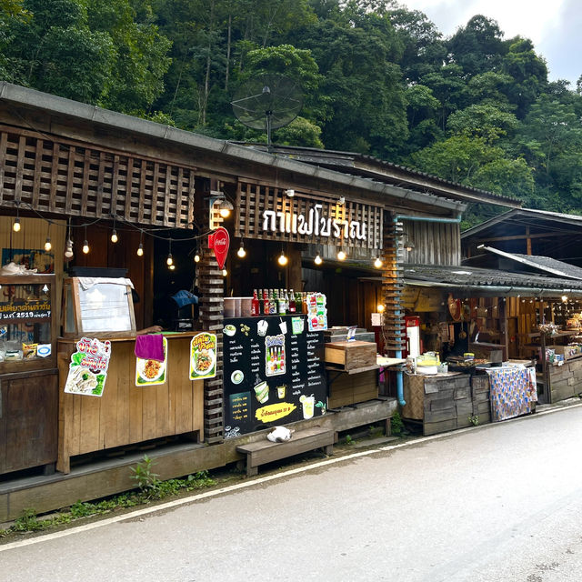 Old Thai Village surrounded by mountains