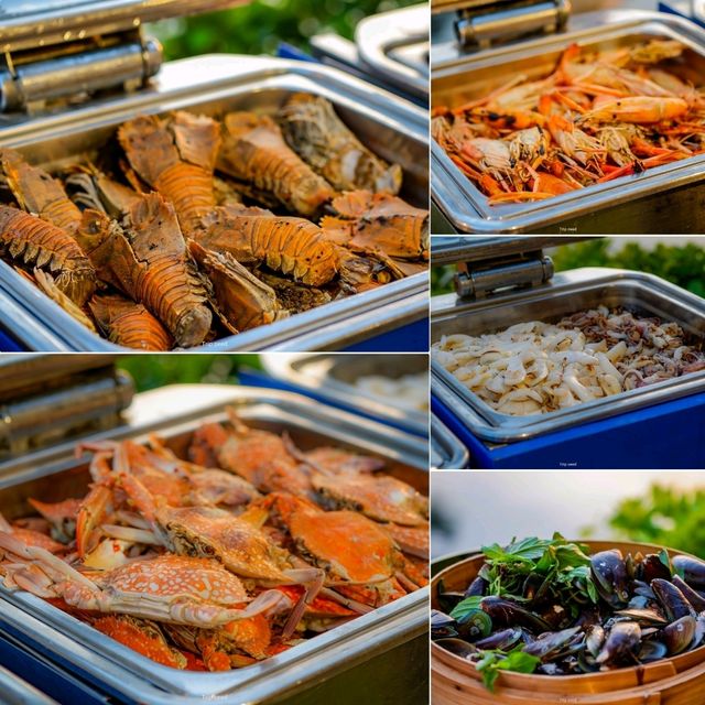 seafood buffet ริมทะเล ชมวิวพระอาทิตย์ตก