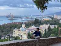 Overlooking Malaga city in the background of Alboran Sea