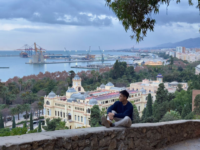 Overlooking Malaga city in the background of Alboran Sea