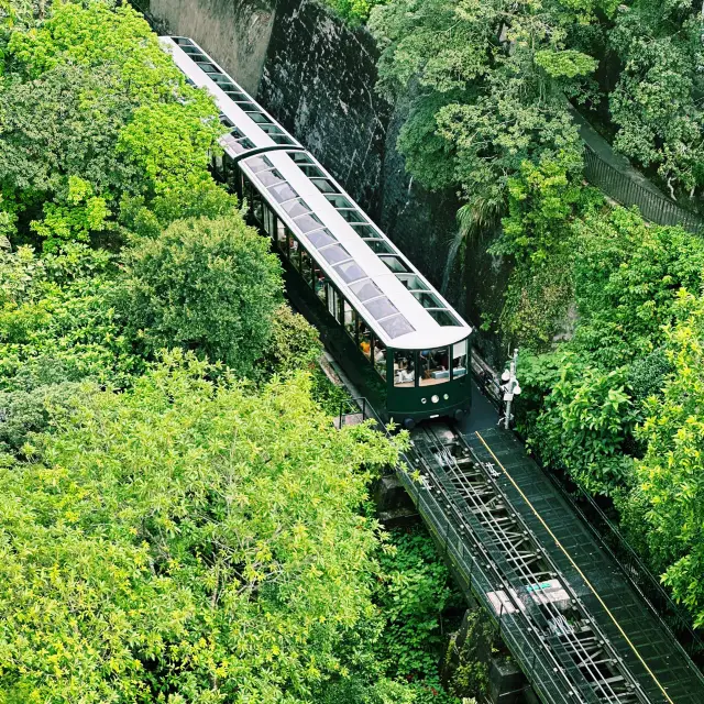 Riding the world's steepest Peak Tram to Victoria Peak in Hong Kong