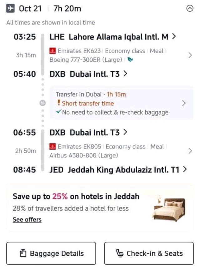 Travel to Jeddah via Fubai