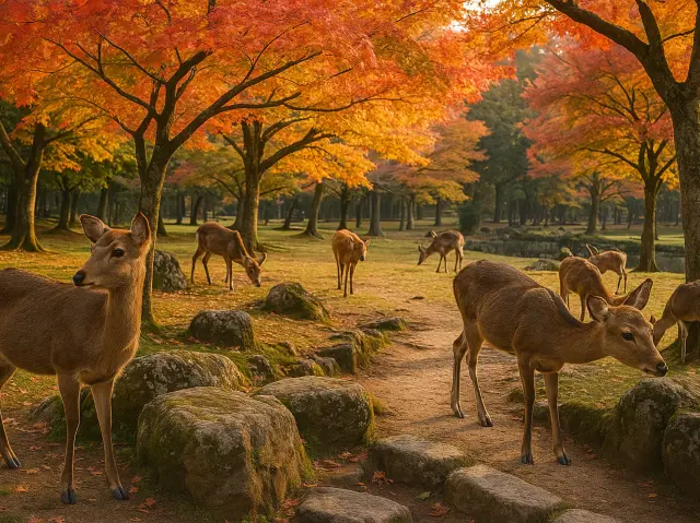 Парк Нара в Японии: идеальное место для прогулок с оленями