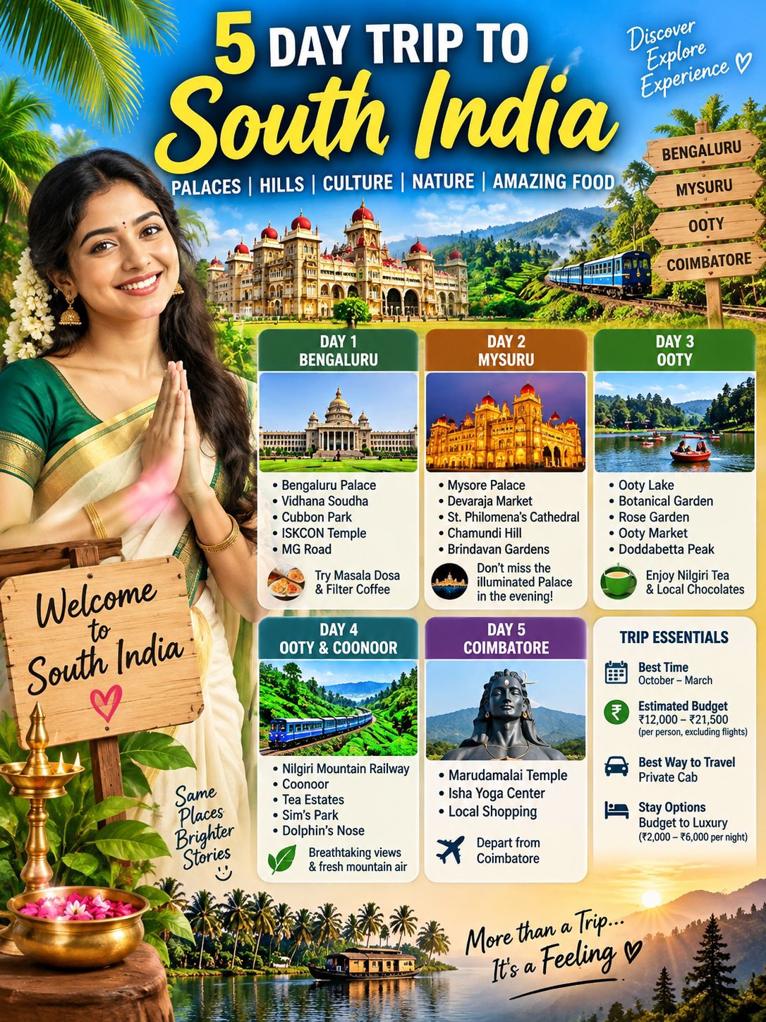 🌴 5-Day South India Trip 🇮🇳✨