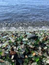 A unique beach with glass instead of sand.