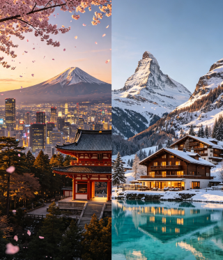 日本🍣 VS 瑞士🏔️ — 兩大夢幻世界,只有一個贏家。 ✈️
