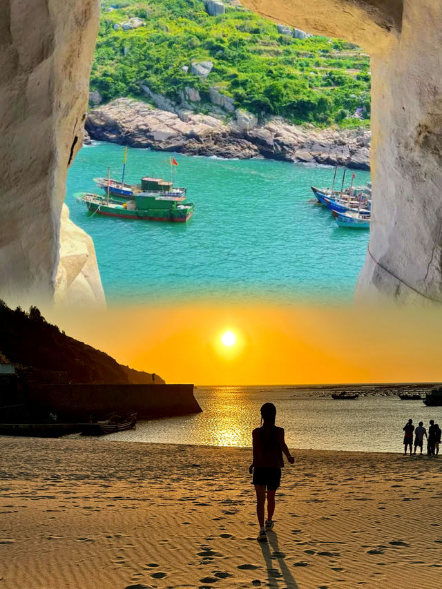 喺浙江嘅一個小海島，日出日落嘅超靚圖！